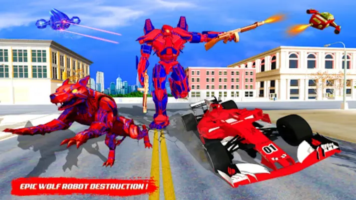 Wolf Robot Racing Car android App screenshot 0